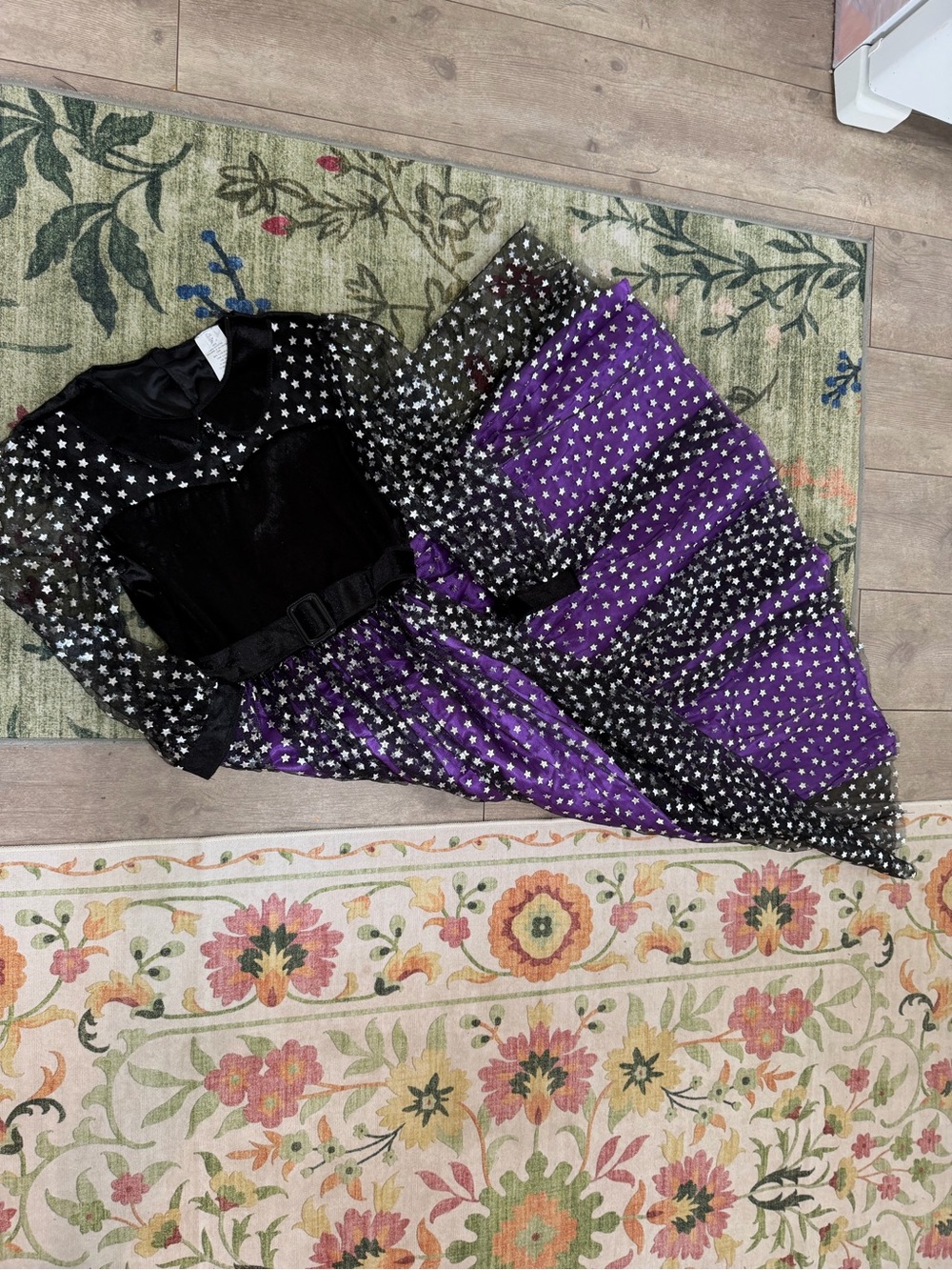 New Target Girls Witch Halloween Costume Dress Size Large Purple & Black - Picture 10 of 16